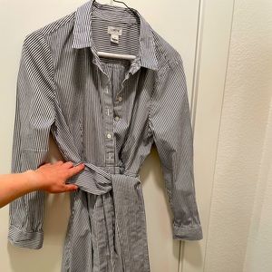 J. Crew midi length button down shirt dress size 10. Like new